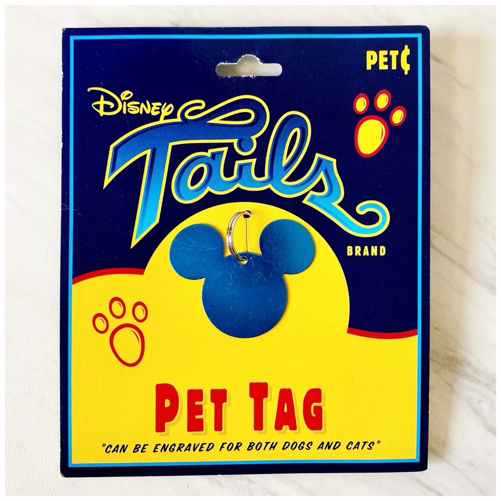 Disney Tails Mickey Mouse Pet ID Tag in Metallic Blue